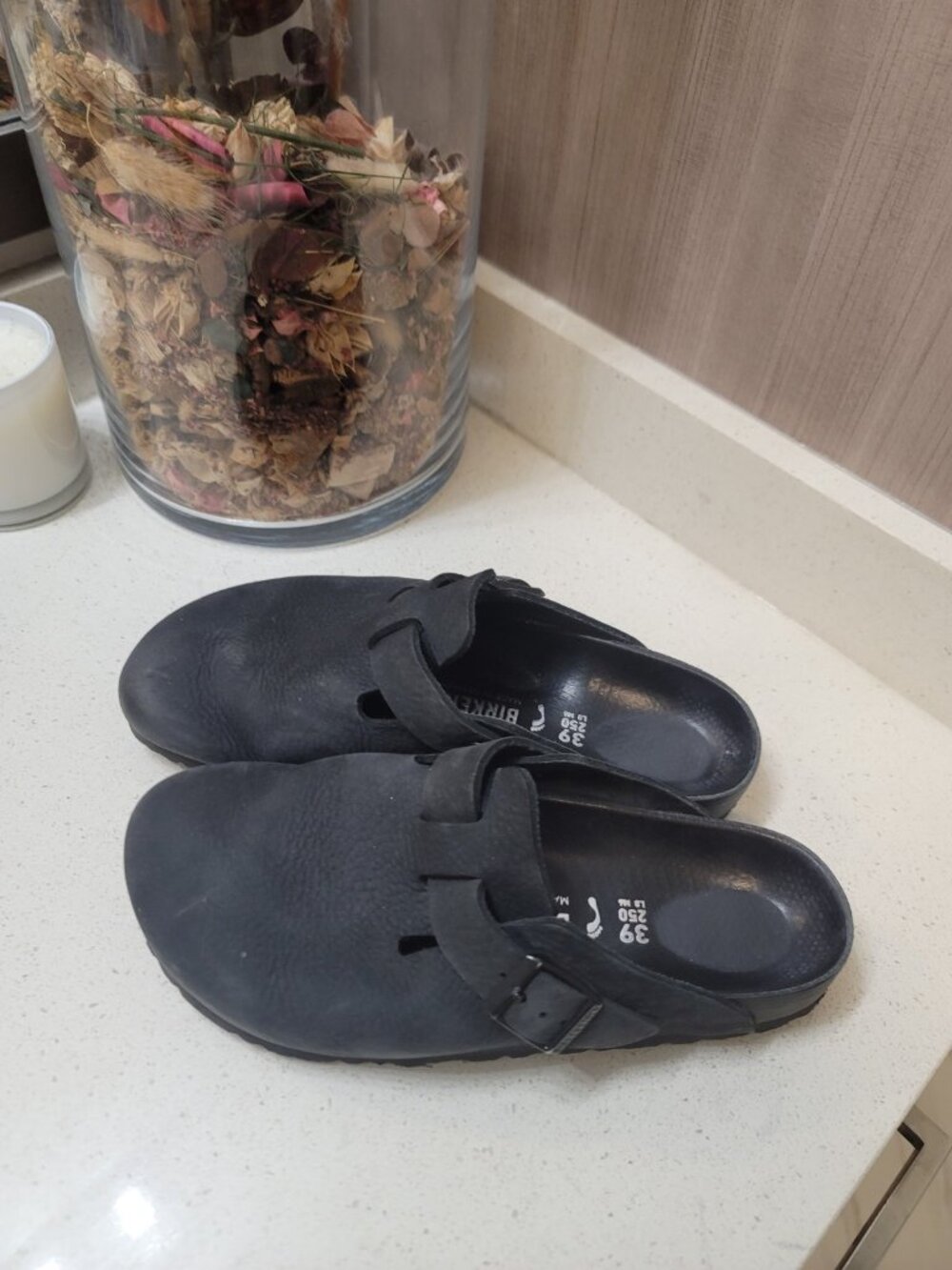 Birkenstock Boston Exquisite - Size 8.5/39 Black Leather - Made in Germany - Picture 2 of 10